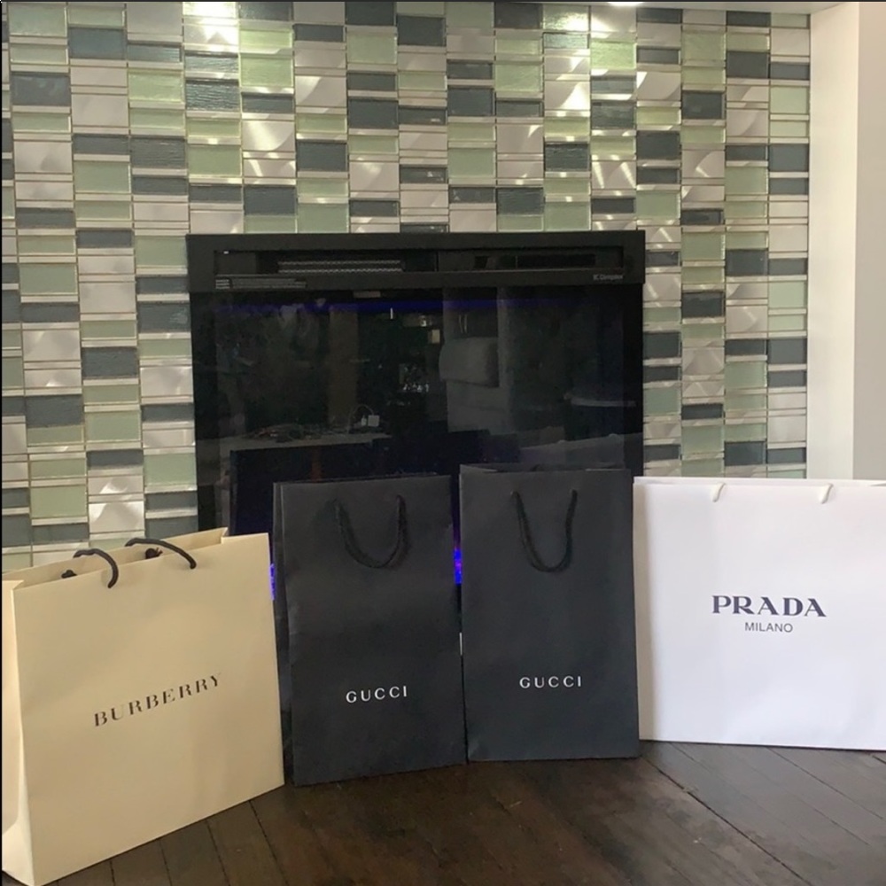 Mix of designer shopping bags